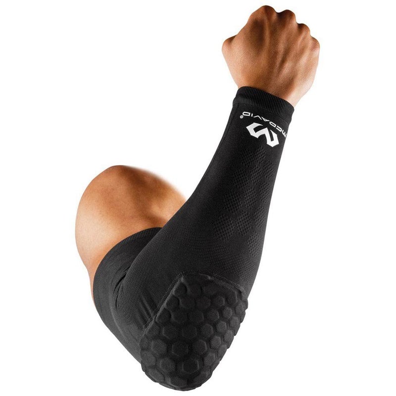 McDavid Elbow and Arm Compression Sleeve with HEX padding. For Basketball, Football, Baseball and more. Knit Airflow and UV Protection